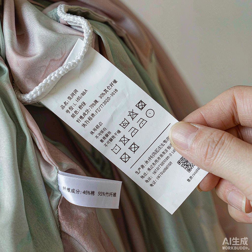 检查汉服纤维成分标签与洗涤说明,规避面料翻车