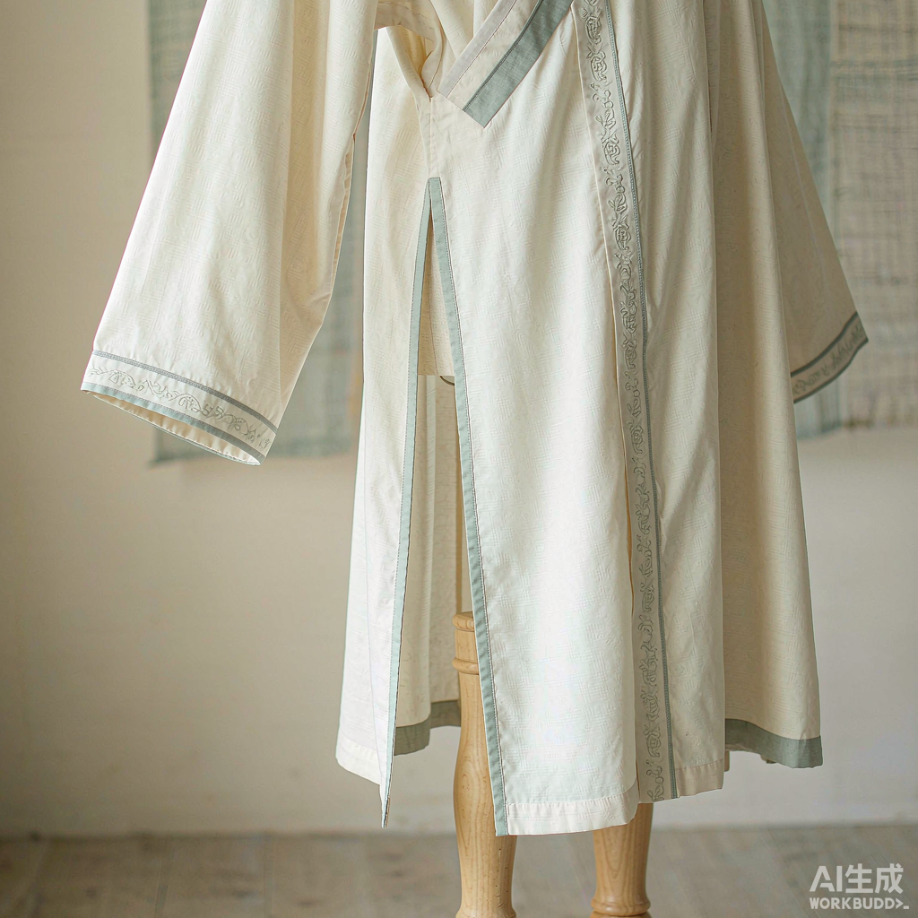 褙子单品特写:窄袖、长身、并行领缘